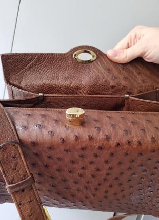 Шкіряна сумка serapian, сумка з шкіри страуса, вінтажна сумка люкс, сумка вінтаж, сумка serapian milano3 фото