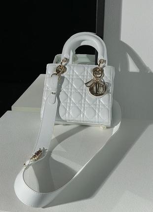 Сумка christian dior small lady dior my abcdior bag white8 фото