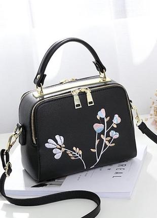 Жіноча модна сумка з вишивкою, маленька сумочка з квітами для дівчини2 фото