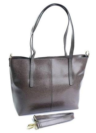 Женская сумка натуральная кожа 7711 grey