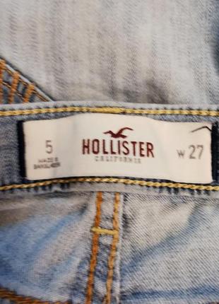 Джинсовые шорты короткие hollister с вышивкой стрейч5 фото