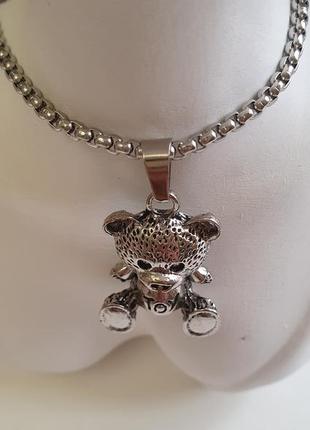 Подвеска мишка, кулон на цепочке