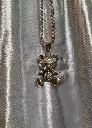 Подвеска мишка, кулон на цепочке