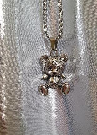 Подвеска мишка, кулон на цепочке