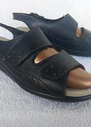 Кожанние босоножки hotter comfort concept р.38.5-39