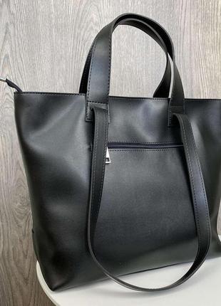Качественная женская модная вместительная сумка, классическая большая женская сумка с двумя ручками5 фото