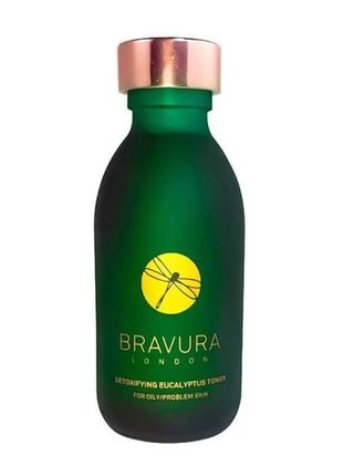 Евкаліптовий тонер з 15% aha-/bha-кислотами і камфорою bravura london detoxifying eucalyptus astringent toner 15% aha-/bha