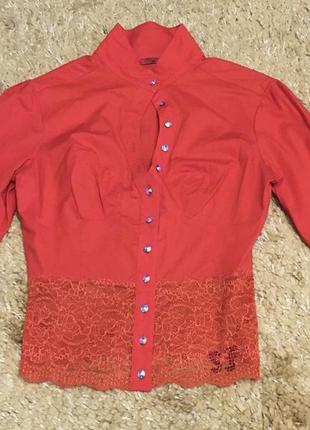 Блуза рубашка нарядная блузка топ sassofono с камнями2 фото