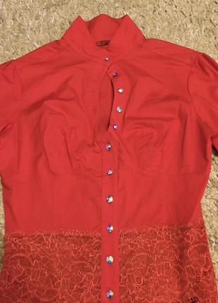 Блуза рубашка нарядная блузка топ sassofono с камнями