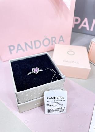 Новое оригинальная бирка серебро пандора серебряное розовое кольцо сердце сердца искренние чувства камень розовый мелкие камни s925 ale5 фото