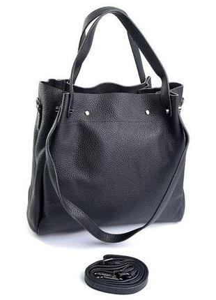 Жіноча сумка натуральна шкіра sl-5513 чорна
