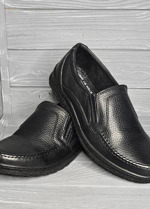 Кожаные мужские туфли на широкую ногу без шнурка 39-48рр фирмы traffic!!!4 фото