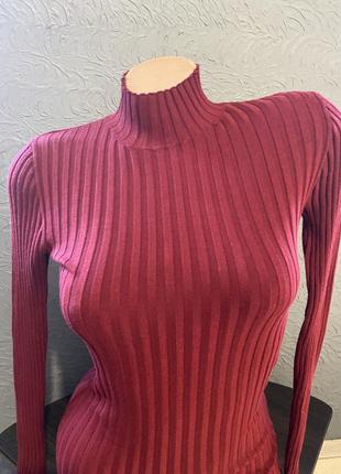Трикотажна тепленька сукня h&m платье бордового цвета2 фото