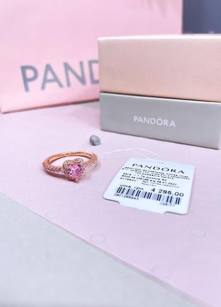 Новое оригинальная бирка серебро пандора серебряное кольцо розовое сердце сердца искренние чувства камень розовый розовое золото s925 ale