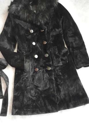 Пальто приталеного силуету з тканини з ворсом2 фото