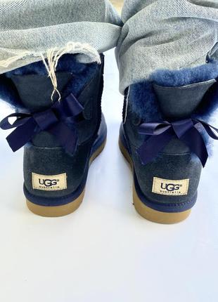 Ugg синий ого цвета с бантиком