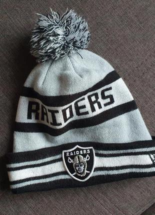 Шапка new era skull beanie raiders nfl