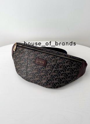 Мужская брендовая сумочка бананка guess ederlo g cube logo belt bag гезз оригинал сумка поясная на подарок мужу подарок парню