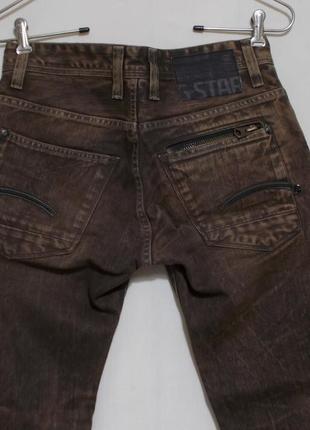 Джинси прямі коричневі w29 l30 'g-star raw' 'attacc low straight'9 фото