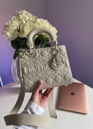 👜 christian dior latte ultramatte cannage calfskin mini lady dior beige