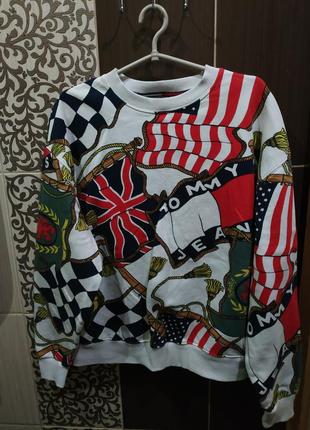 Мужской свитшот, реглан, худи tommy jeans 90s aop crew sweat1 фото