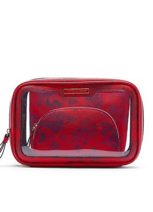 Косметичка 3в1 victoria's secret trio beauty bag red floral