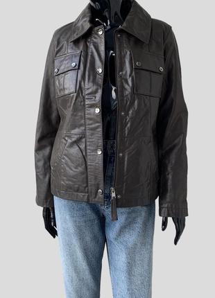 Удлиненная тёплая кожаная куртка косуха пиджак s.oliver massimo dutti zara с утепленной подкладкой 100% кожа3 фото