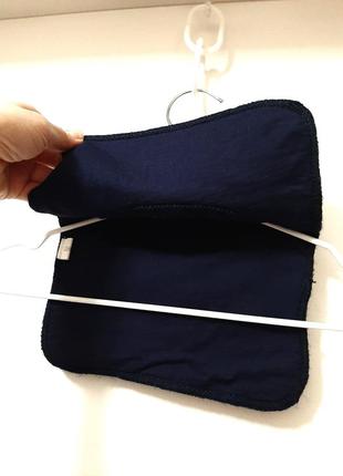 Манишка шарф-манишка нагрудная вставка с воротничком зима/деми синяя/серая в полоску на мальчика6 фото