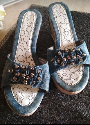 Джинсові шльопанці