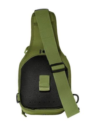 Качественная тактическая сумка, укрепленная мужская сумка рюкзак тактическая слинг. цвет: хаки9 фото
