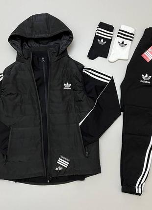 Набір 5 в 1 adidas: жилет-кофта-штани-шкарпетки 2 пари