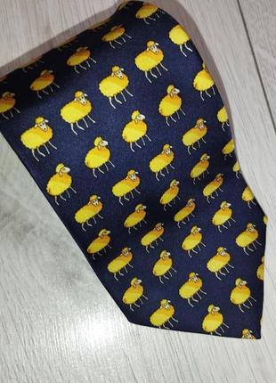 Шелковый галстук с симпатичным принтом овечки2 фото