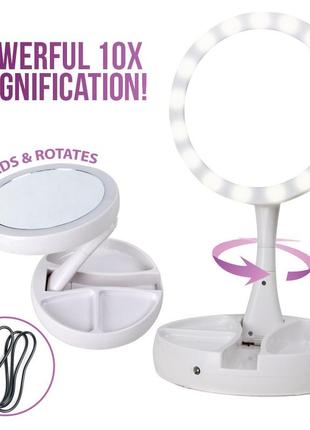 Косметичне дзеркало з led підсвічуванням my fold away, компактне дзеркало, складене дзеркало для макіяжу
