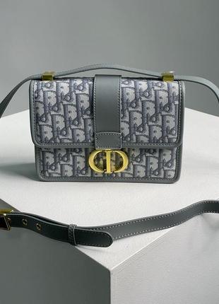 Сумка christian dior 30 montaigne chain bag grey dior oblique jacquard