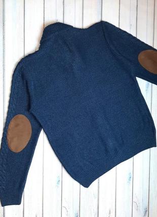 🤩1+1=3 теплий чоловічий синій кариган светр кофта river island, розмір 48 - 504 фото