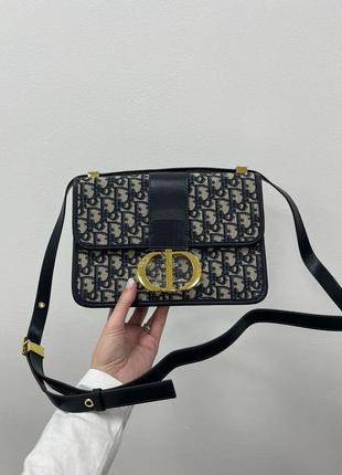 Жіноча сумка 👜 christian dior 30 montaigne chain bag blue dior oblique jacquard5 фото