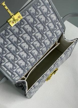 Жіноча сумка christian dior 30 montaigne chain bag grey dior oblique jacquard8 фото