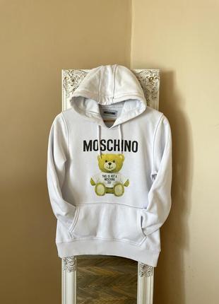 Жіноче біле худі з логотипом