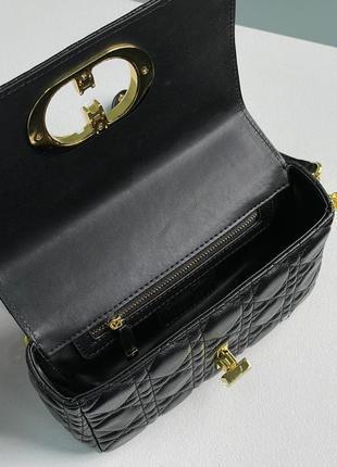 Женская сумка christian dior small dior caro bag black supple cannage calfskin7 фото