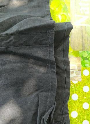 Черная юбка лен котон3 фото