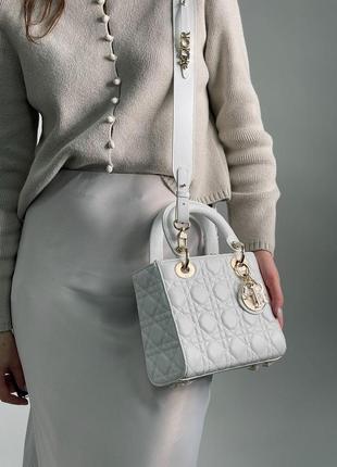 Жіноча сумка christian dior small lady dior my abcdior bag white4 фото