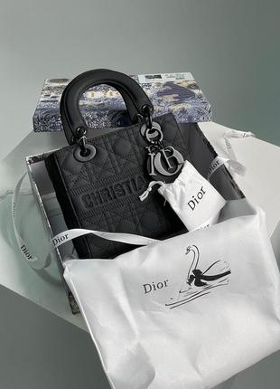 Жіноча сумка christian dior latte ultramatte cannage calfskin mini lady dior black2 фото