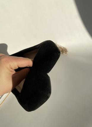 Замшевые классические лодочки туфли на каблуке7 фото