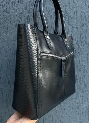 Женская кожаная сумка шоппер кожаный4 фото