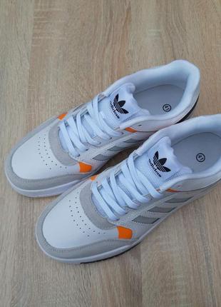 Adidas drop step белые с серым кроссовки мужские кожаные замшевые отменные качество кеды адедас осенние весенние демисезонные демисезонные6 фото