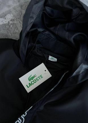 Мужской анорак lacoste черный весенний осенний ветровка лакост демисезонная (b)2 фото