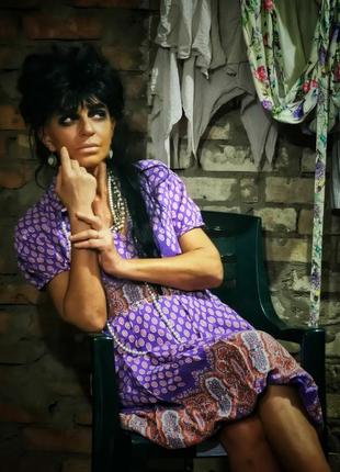 Сукня з віскози noa noa в принт візерунок балон міді