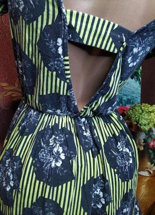 🔥 распродаж 🔥 короткое платье в полоску с цветочным принтом от topshop5 фото