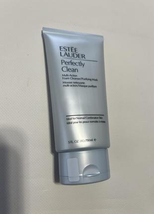 Пенка для умывания и очищающая маска 2 в 1 - estee lauder perfectly clean multi-action foam cleanser purifying mask