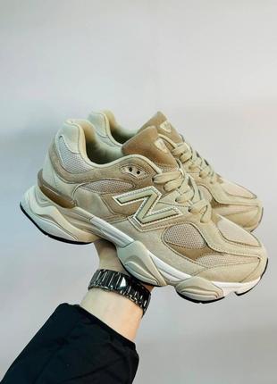 Чоловічі кросівки new balance 9060 бежеві нью баланс весняні осінні замшеві (b)